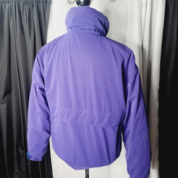 Vintage 80s Purple Blue Contrast Winter Ski Coat Medium - Picture 5 of 16